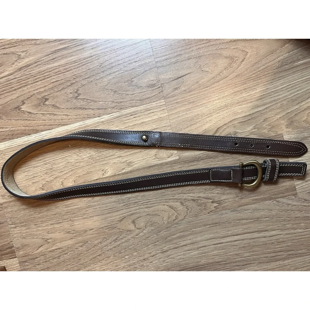 Cipriani Brown Leather Belt Women's Size Medium Style 7658 Loop Buckle Western‎